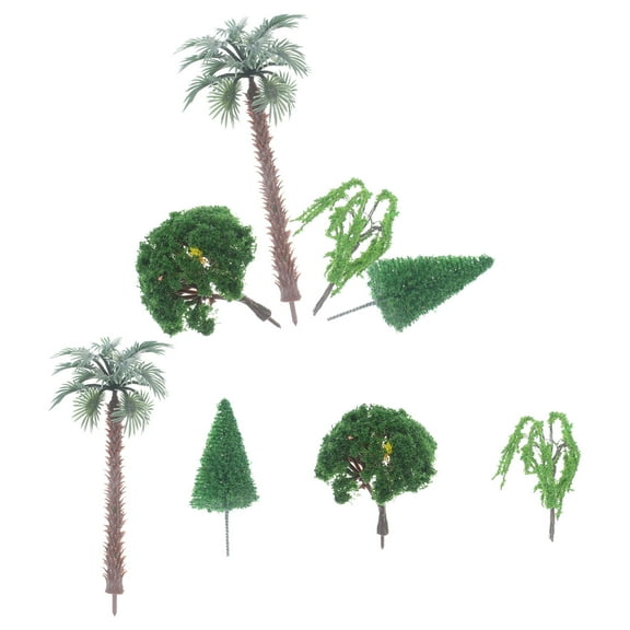 Hytrove 8Pcs Micro Landscape Decor Miniature Trees With Pvc And Wire Core