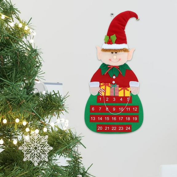 Hytrove Countdown Calendars Holiday Countdown Calendar Red Felt 1Pack