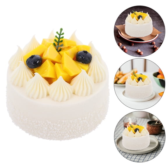Hytrove Artificial Cake Model for Decoration White PVC Lifelike Fake Cakes