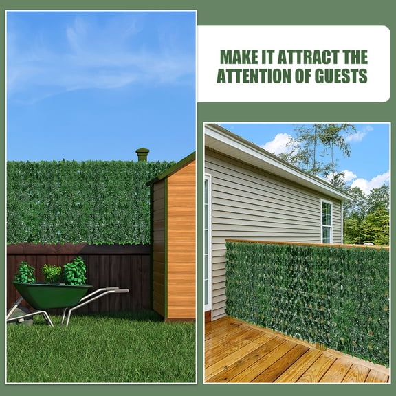 Hytrove Faux Leaf Trellis Artificial Green Plant Wall Plastic for Garden and Balcony
