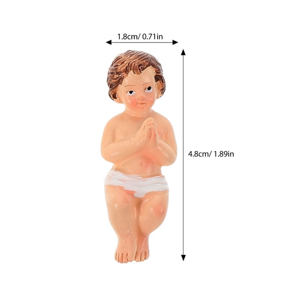 Hytrove 5-Piece Beige Resin Nativity Set with Jesus Figurine, Holiday Decoration for Church and Home Christmas Display