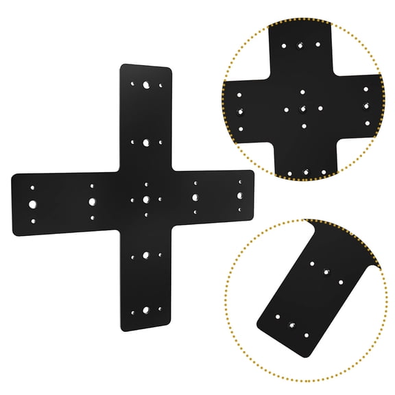 Hytrove Black Metal Cross Bracket Mending Plates, Heavy Duty Reinforcement Plates for Trusses, Wall Panels, Wood Repair