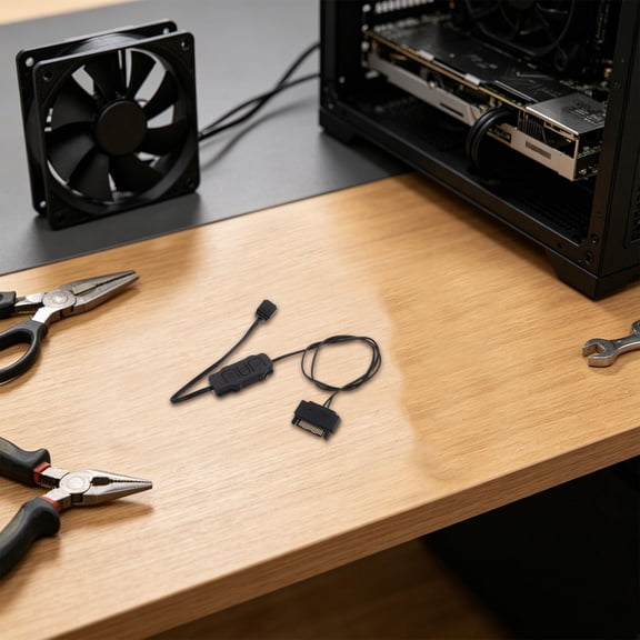Hytrove Black Pc Cooling Fan Hub Controller with Wide Compatibility and Easy Installation