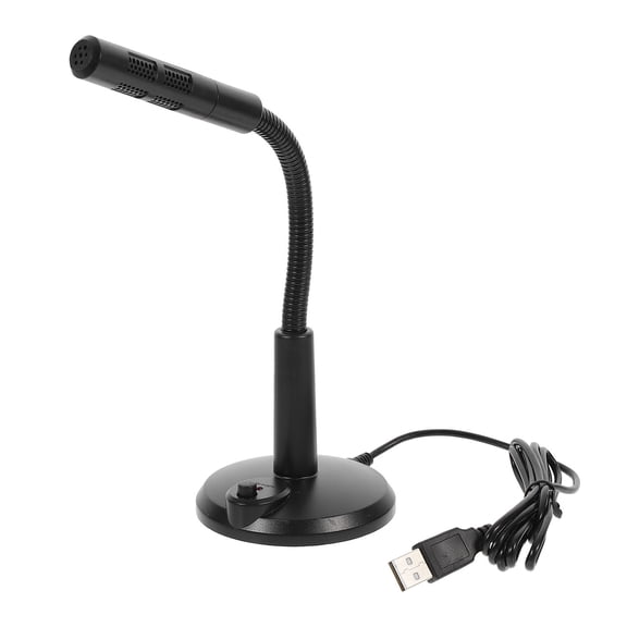 Hytrove Black USB Desktop Microphone with Adjustable Flexible Stand for Clear Live Streaming and Game Chat Voice Chat