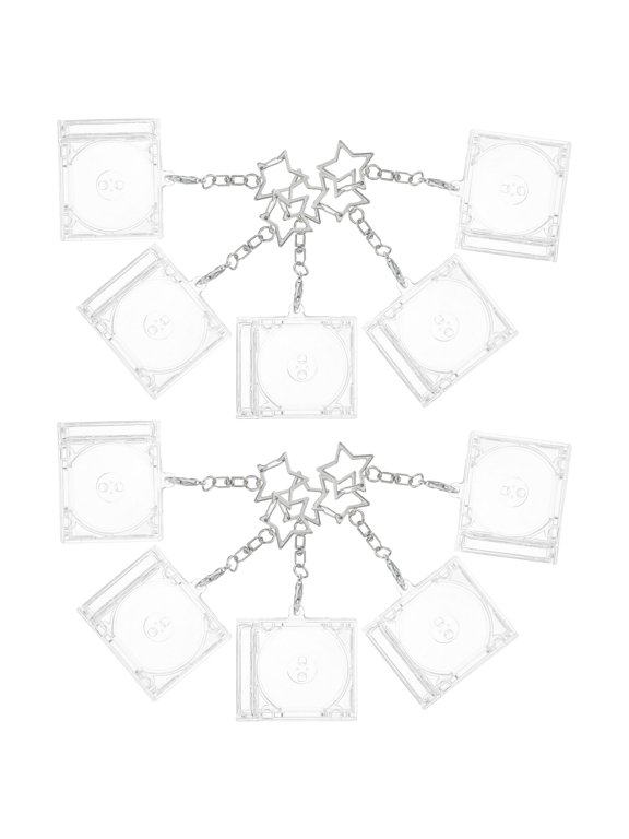 Blank Mini CD Keyring Set, Clear Acrylic Album Case Style Accessory for Projects