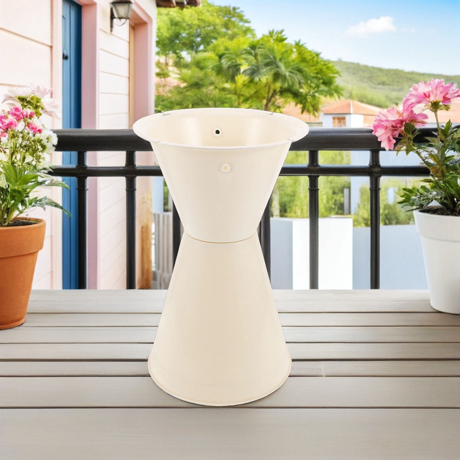 Hytrove Bouquet Sleeve for Floral Arrangements 10Pcs White Plastic Stable Base Support for Outdoor Picnics