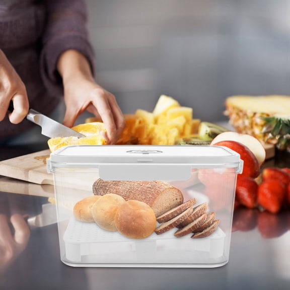 Hytrove Bread Organizer Transparent Plastic with Handle and Time Record 1Set for Kitchen Countertop