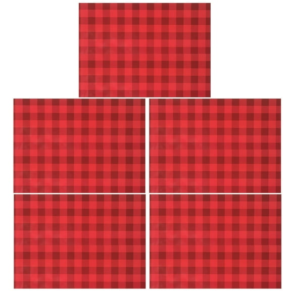 Hytrove Checkered Wrapping Paper Roll for Various Users 5Pcs Holiday present Wrapping