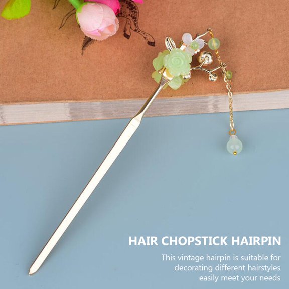 Hytrove Chinese Hair Bun Stick Hairpin Assorted Color Retro Design for Prom Party and Night Out