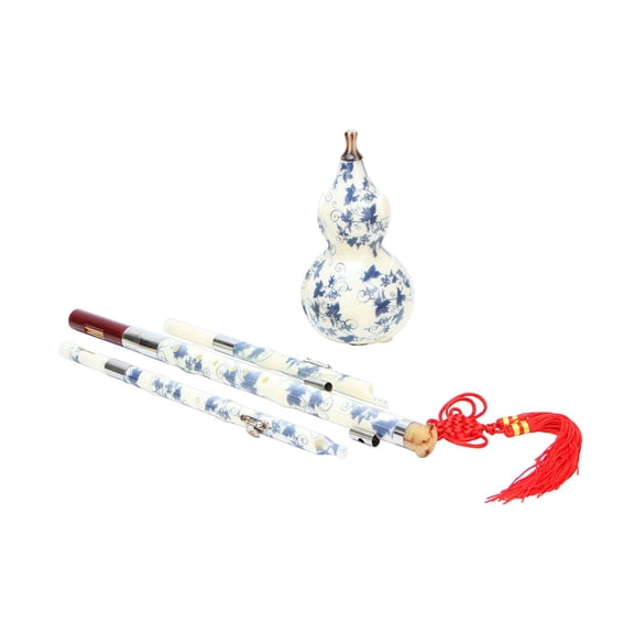 Hytrove Chinese Instrument Gourd Flute Ethnic Style 1Pack for Performance and Giving