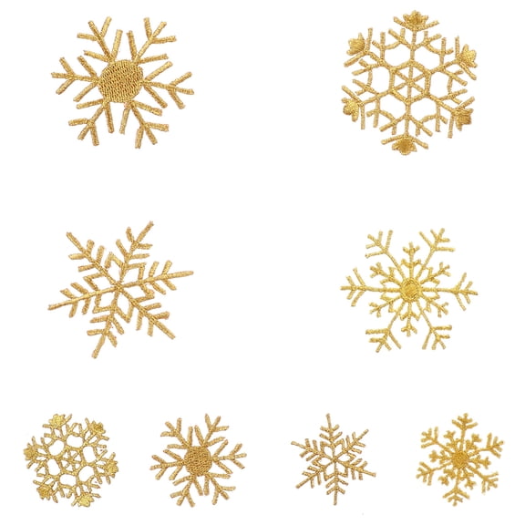 Hytrove Christmas Snowflake Patches Golden Cloth Stickers DIY Decor for Clothes