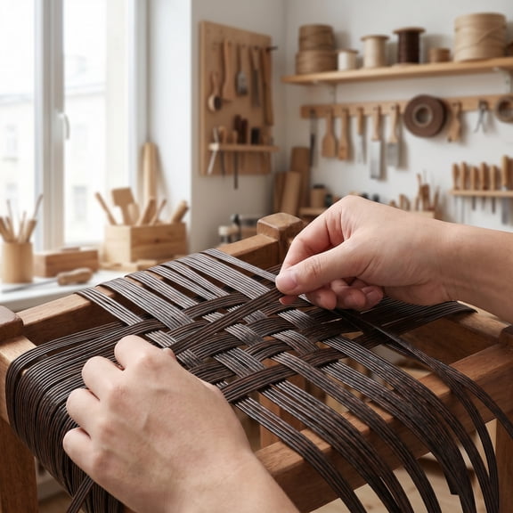 Hytrove Coffee Plastic Rattan Weaving Material for Patio Chair and Table Repair with Flexible Design