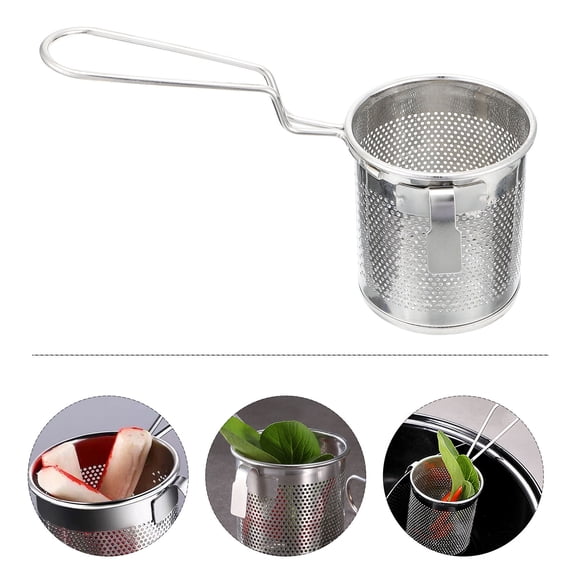 Hytrove Stainless Steel Hot Pot Colander with Side Hanging Hook, Kitchen Strainer for Hot Pot Cooking, 1 Pack
