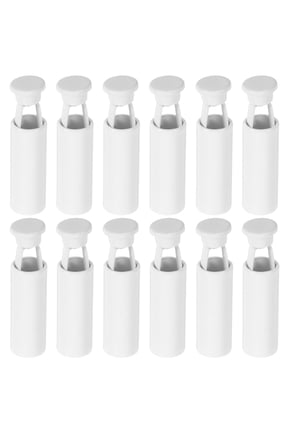 White Zinc Alloy Cord Ends for Hoodies and Sportswear, 12 Pieces Accessories