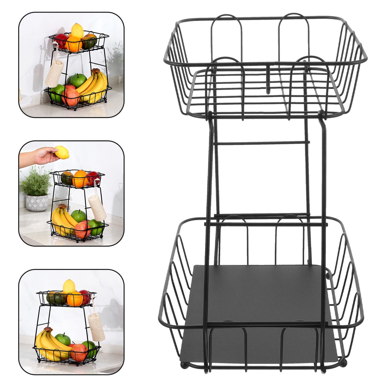 Hytrove Countertop Fruit Organizer 1Set Iron Double Layered Mesh Design ...