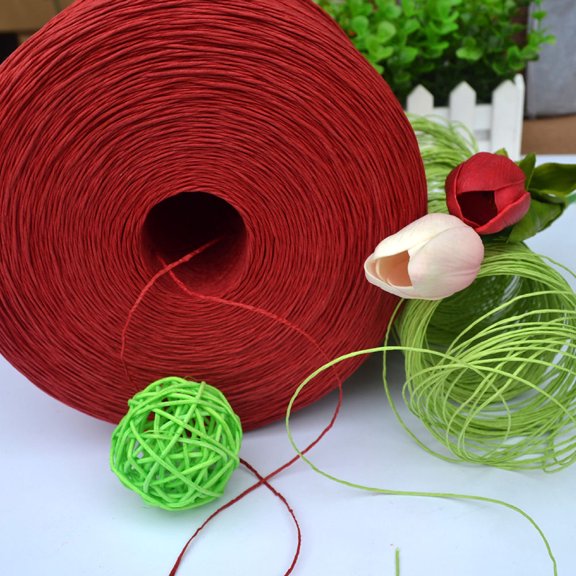 Hytrove Green Raffia Paper Rope Eco Friendly Matte Craft Paper Twine for DIY Decoration Wrapping and Weaving
