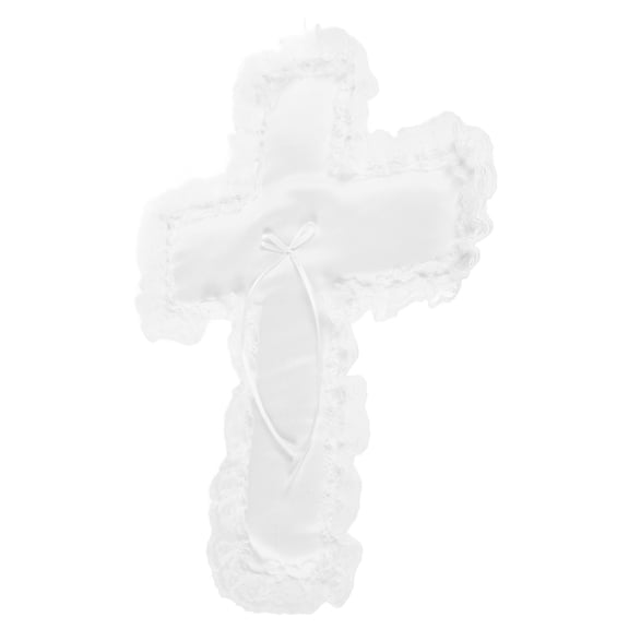 Hytrove Wedding Ring Bearer Pillow White Cloth 1Pcs