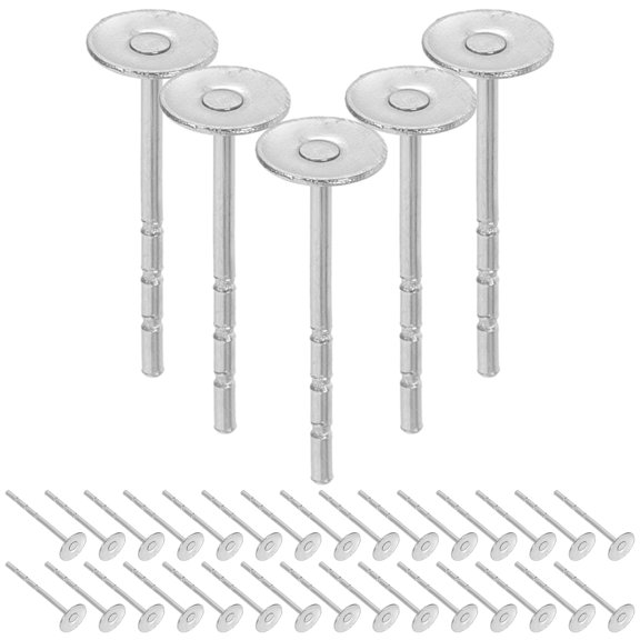 Hytrove Metal Flat Post Earring Findings, Earring Posts with Flat Pad Blanks for Jewelry Making Craft Supplies