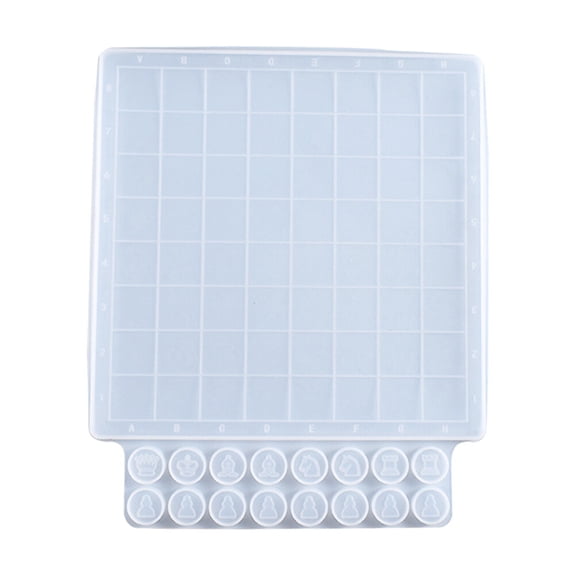 Hytrove Epoxy Resin Chess Board Mold, Flexible White Silicone Checkerboard Casting Mold for Crafts, Easy Demolding, Reusable