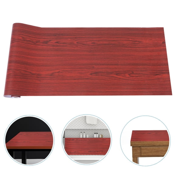 Hytrove Dark Red Wood Grain Wallpaper 1 Roll for Home and Room Decoration