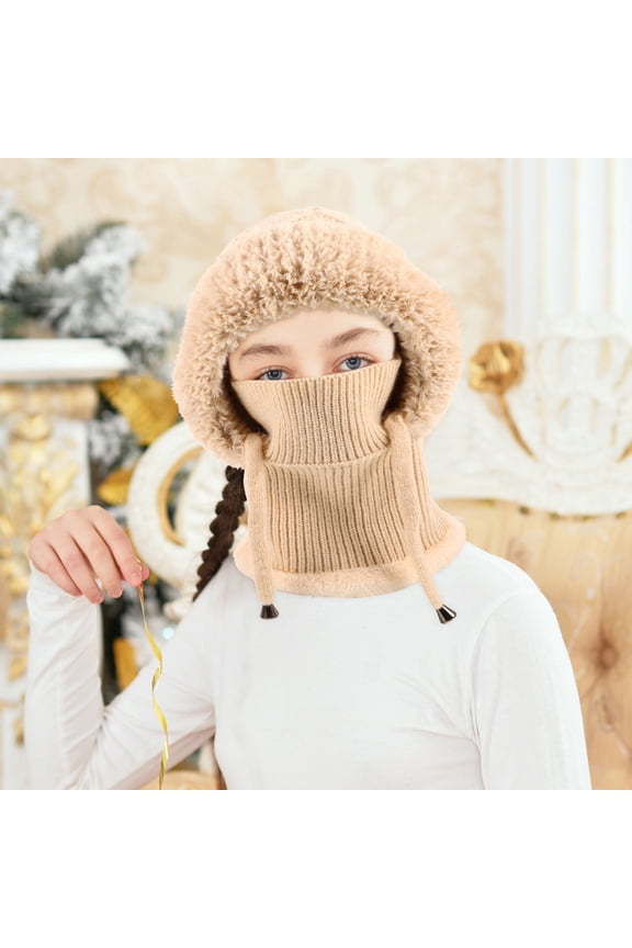 Women's Beige Knit Beanie, Warm Winter Hat for Cold Weather, Cozy and Stylish Headwear, 1-Pack