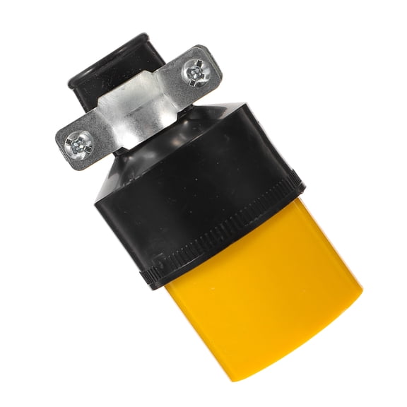 Hytrove Heavy Duty Yellow Extension Cord Replacement Female Plug End with Grounding Prongs for Power Connection