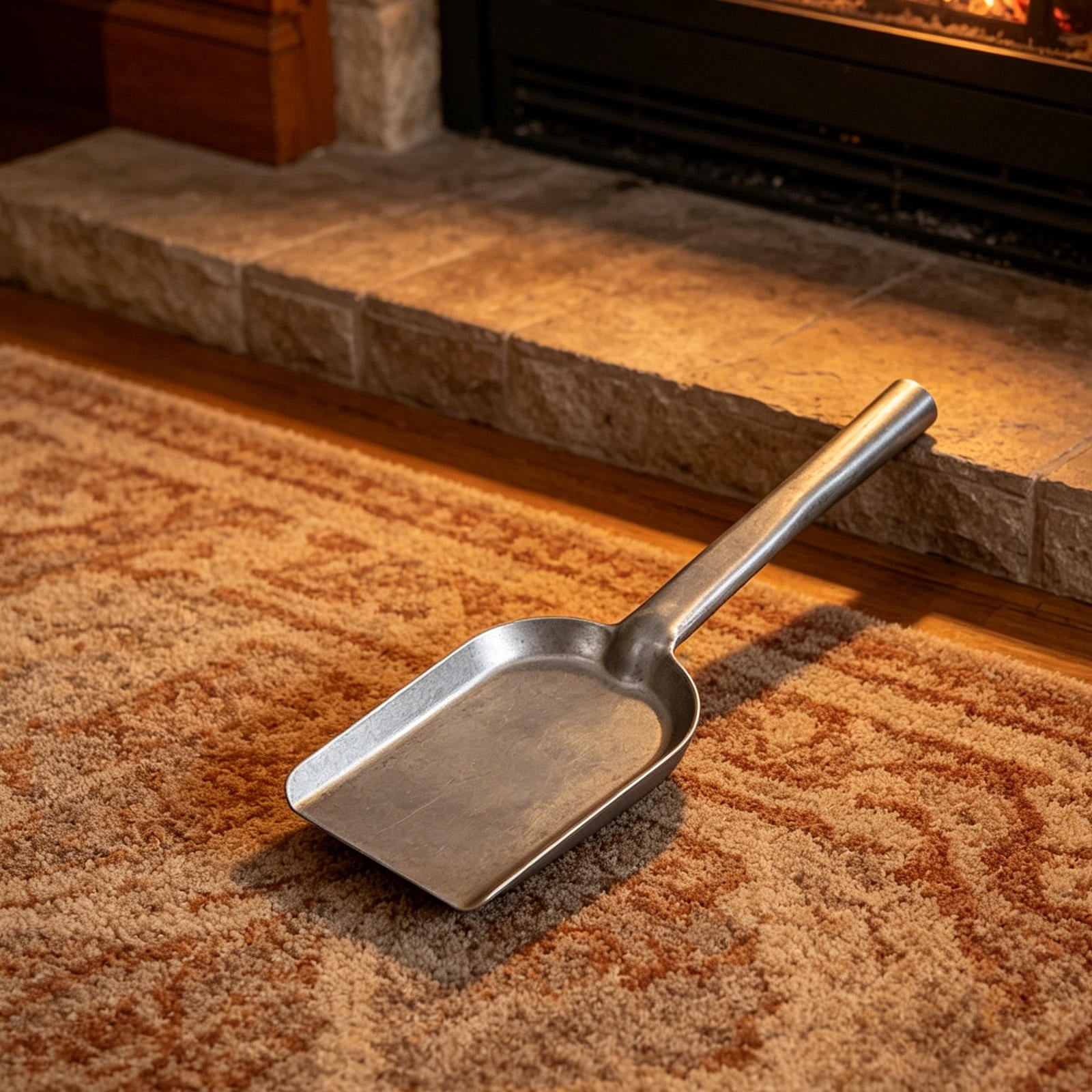 Hytrove Fireplace Scoop Grey Color Iron Ash Shovel for Wood Stove and ...