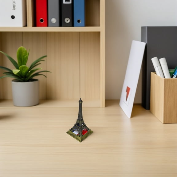 Hytrove Light Brown Metal Eiffel Tower 13CM Decorative Statue Ornament