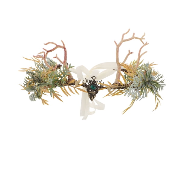 Hytrove Green Antler Crown Fairy Circlet Comfort Fit Renaissance Cosplay Accessory