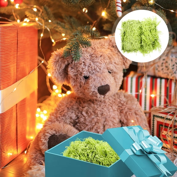 Hytrove Green Shredded Paper present Box Filler for Holiday Packaging 1 Pack (500g)