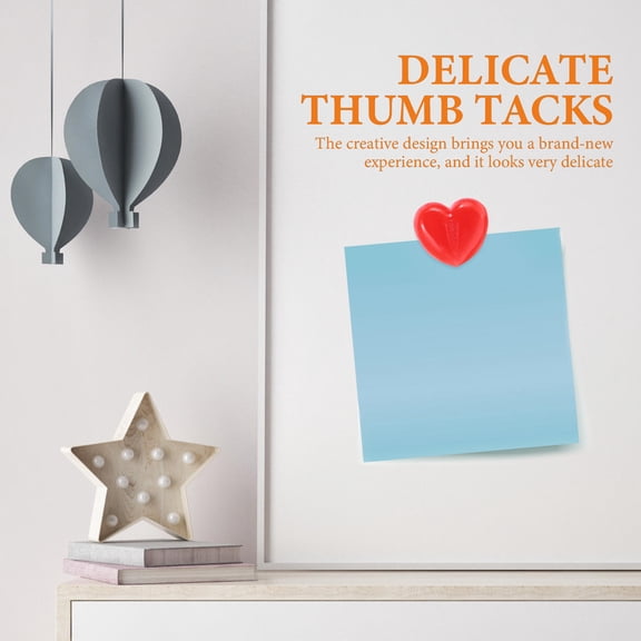 Hytrove Heart Push Tacks for Educational Activities Red PP Iron 150Pcs