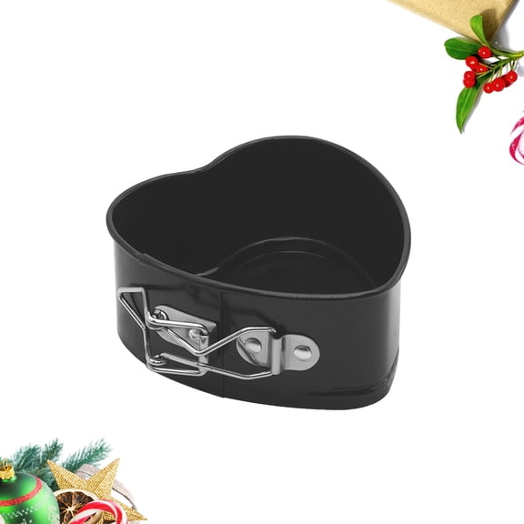 Hytrove Heart Shape Bakeware Pan Black Metal Material for Home and Professional Baking Use