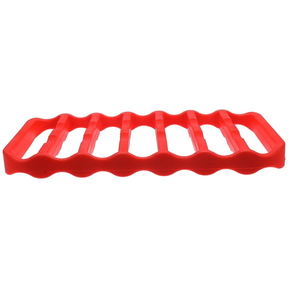 Hytrove Heat Resistant Silicone Placement Mat 1Pcs Red Rectangular Anti Scald For Dining Tables 9.1X5.9X1In