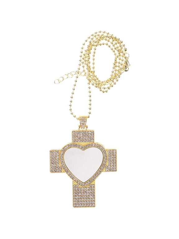 Cross Pendant Plain Metal Alloy Sublimation Jewelry