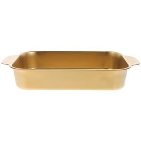 Hytrove Home Use Golden Stainless Steel Serving Plate Fish Shape Microwave Oven Safe