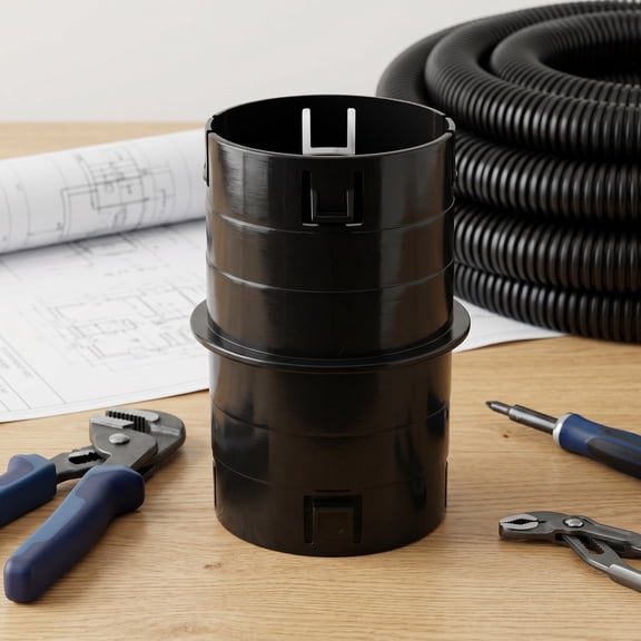 Hytrove Corrugated Pipe Internal Coupler Black Plastic for Easy Push Fit Installation
