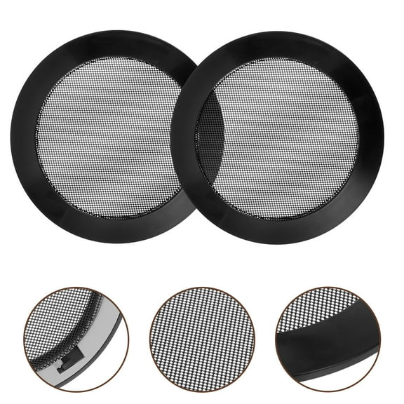 Hytrove Iron and Plastic Speaker Grill Covers 2Pcs for Car Speakers with Perforated Design