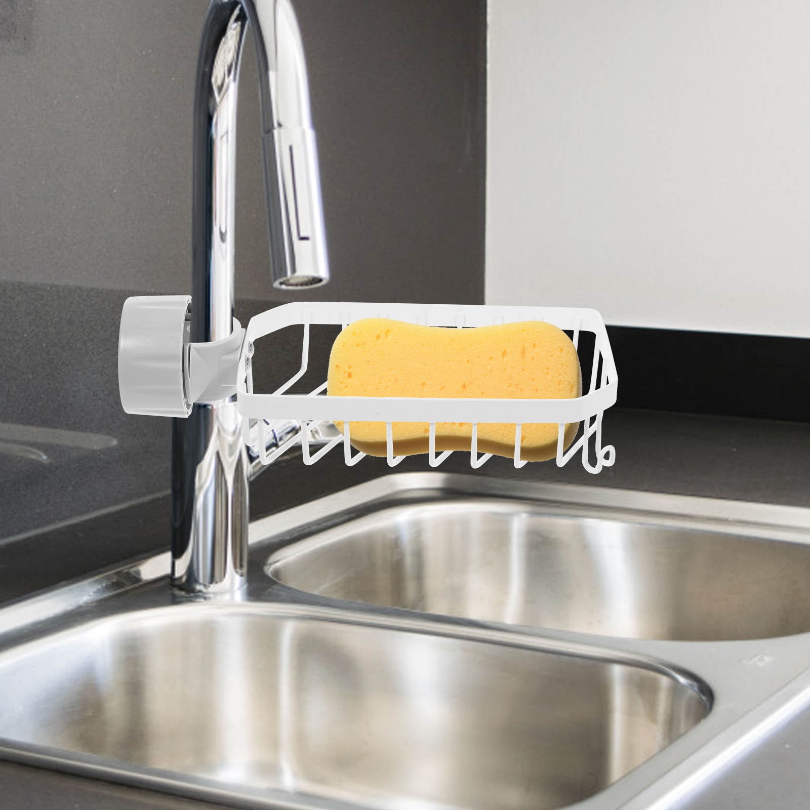 Using Kitchen Sink Hytrove Stainless Steel ABS Kitchen Sink Organizer White Multi-Use for ...