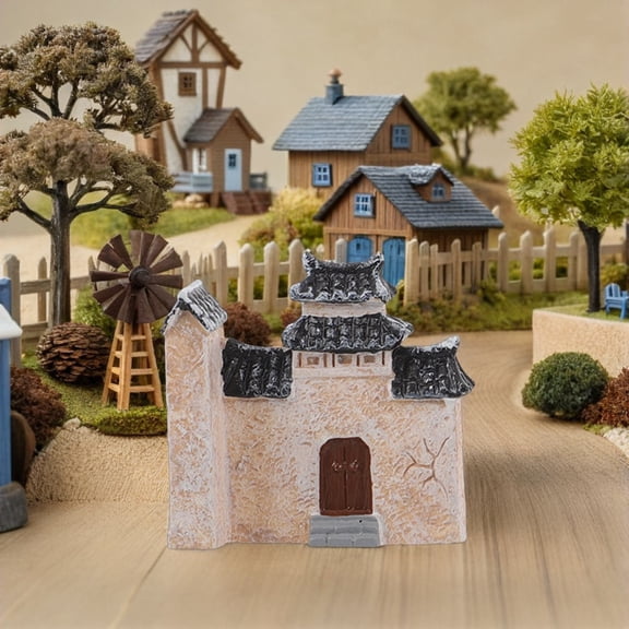 Hytrove Multicolor Resin Micro Landscape House Ornaments for Zen Garden Bonsai Terrarium