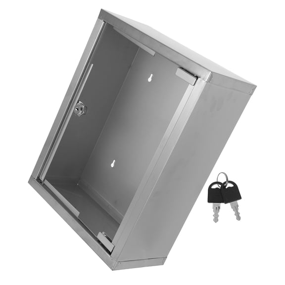 Hytrove Lockable Stainless Steel Suggestion Box, Secure Feedback, Comment Card, Donation and Ballot Collection Box for Office
