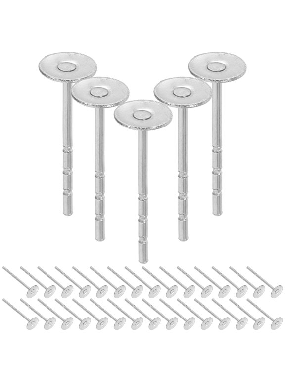 Earring Findings Posts for DIY Jewelry Making Smooth Silver Metal