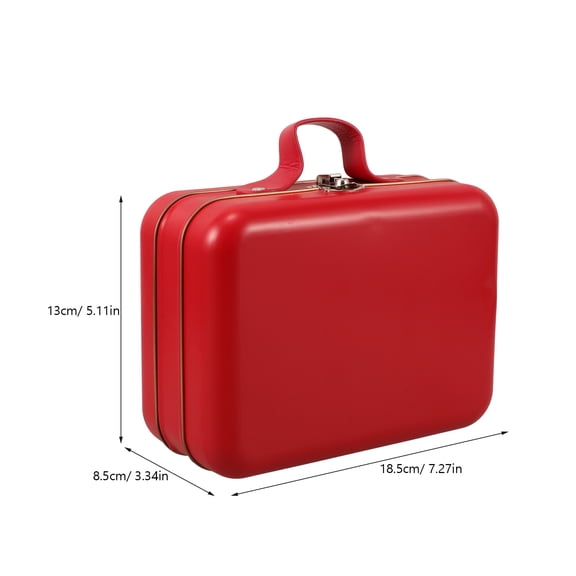 Hytrove Red Mini Suitcase Box 7.3x5.1x3.3in Party Favor Container for Wedding Decorations 1 Set