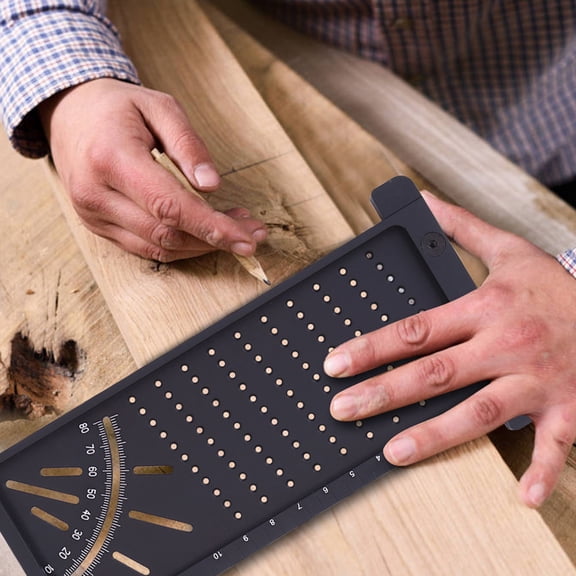 Hytrove Multi- Hole Ruler Template for Precise Carpentry Measuring and Layout, 1 Piece