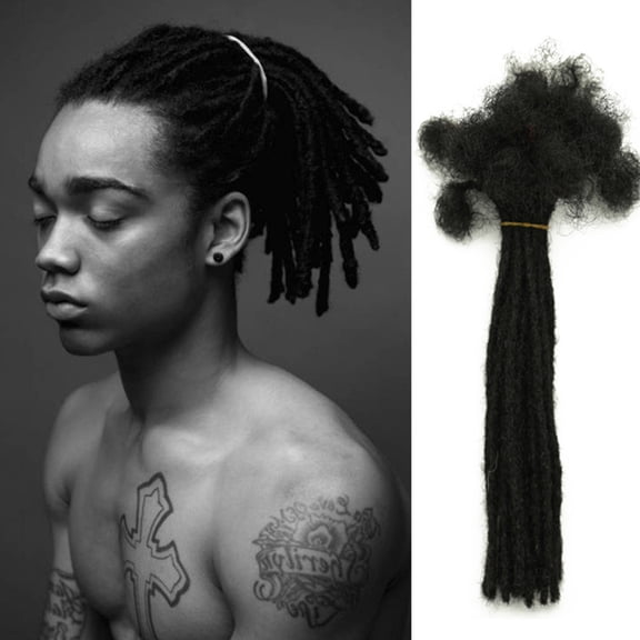 Hytrove Natural Black Human Hair Dreadlock Extensions Lightweight Comfortable Loc Extensions