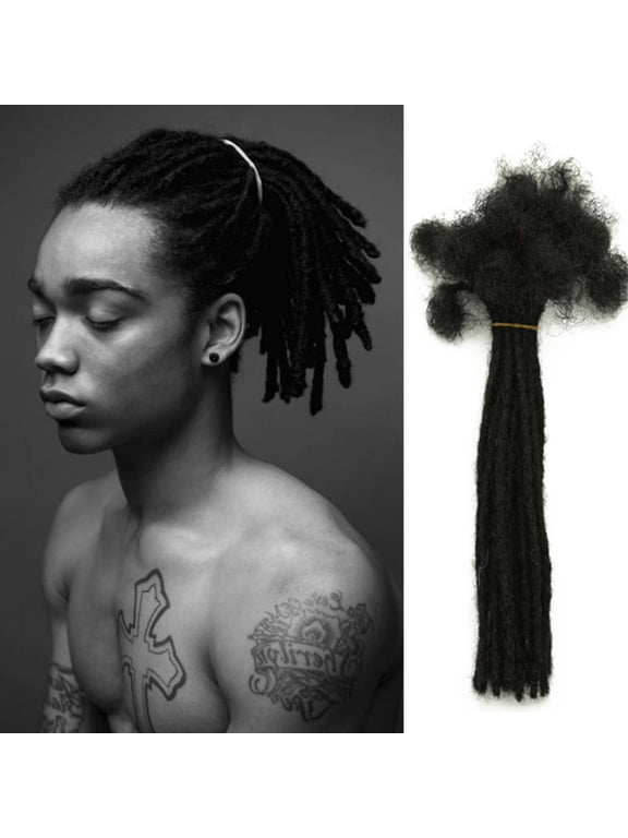 Natural Black Human Hair Dreadlock Extensions Lightweight Comfortable Loc Extensions