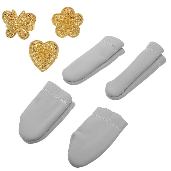 Hytrove Needlework Thimble Rings Sewing Thimble Finger Multi Metal 1 Set for Experienced Sewers