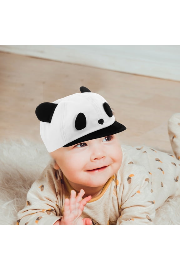 Newborn Baseball Hat Baseball Cap Cotton Panda White 1Pcs Sun Protection For Babies