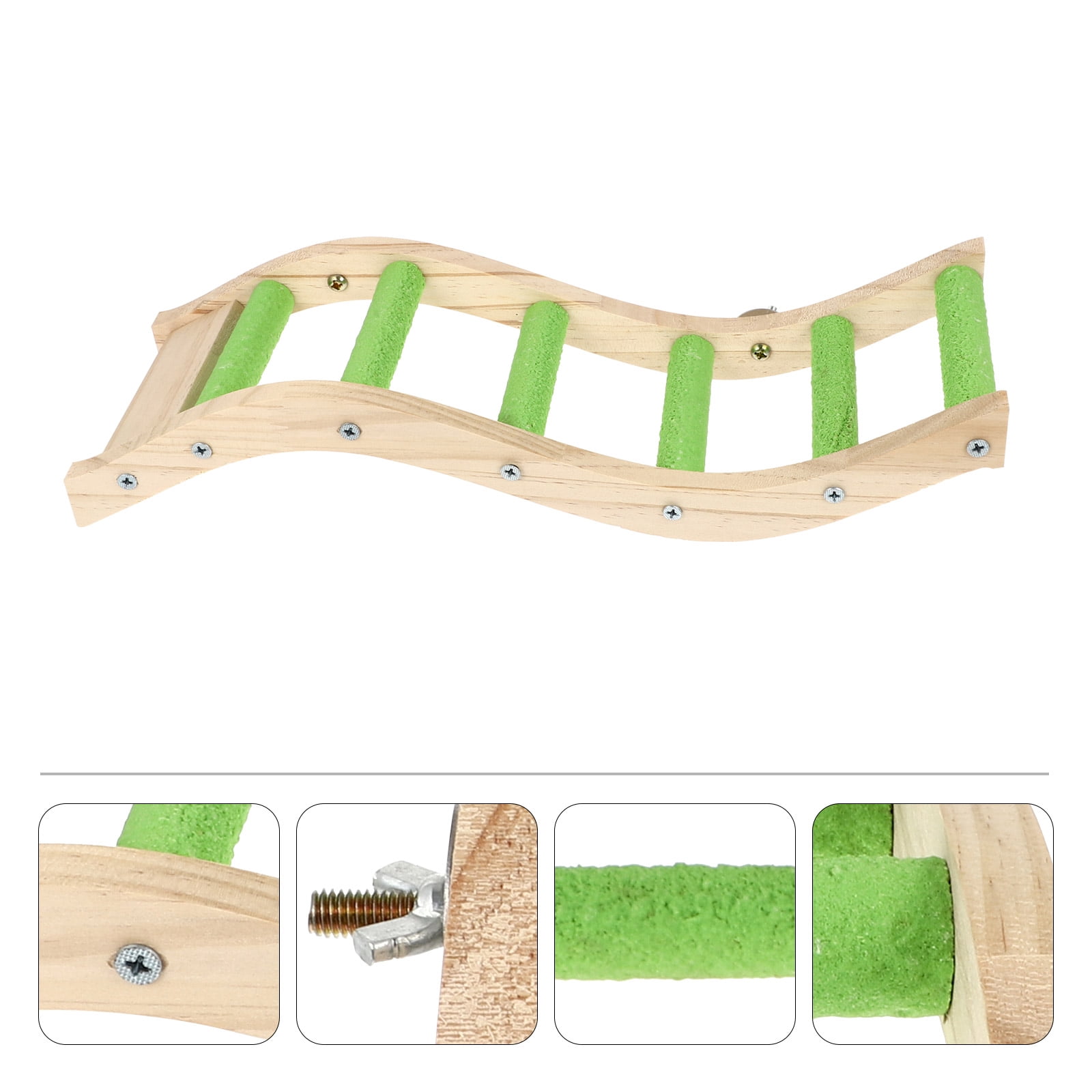 View of Hytrove Parrot Wooden Climbing Ladder Biting Plaything For Bird Cages ...