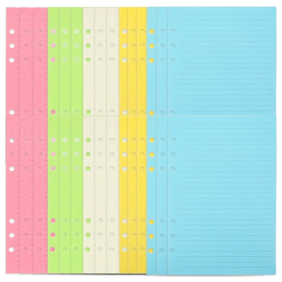 Hytrove A5 Planner Refills 50 Sheets Assorted Colors for Note Taking, Diary Writing, and Daily Organization