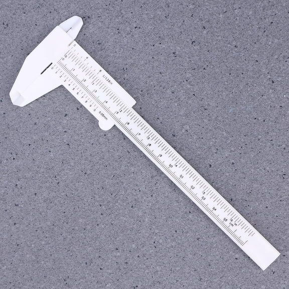 Hytrove Plastic Vernier Caliper White for Measuring Use with Internal External Step Depth Scale